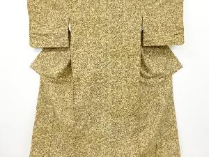 リサイクル　抽象家屋に草花・人物模様上代紬着物